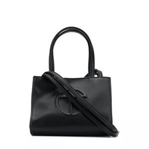Telfar small black shopping bag tote vegan leather